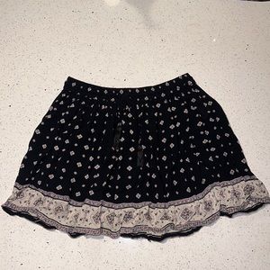 Forever 21 Flowy Skirt - Black w/ floral pattern